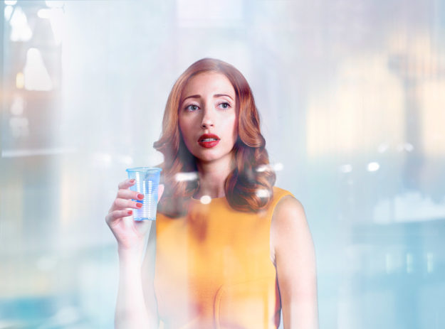 Oli Kellett shoot Kara Lily Hayworth holding glass