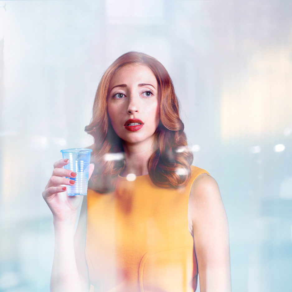 Oli Kellett shoot Kara Lily Hayworth holding glass