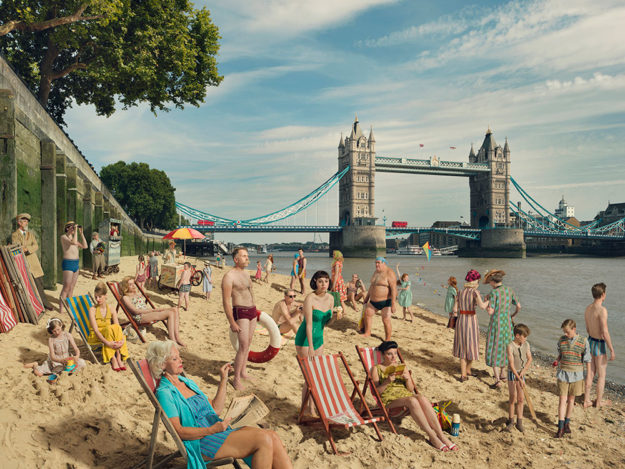 1940's Tower Bridge London picture of Old Father Thames.Make-up artist Catherine Legg