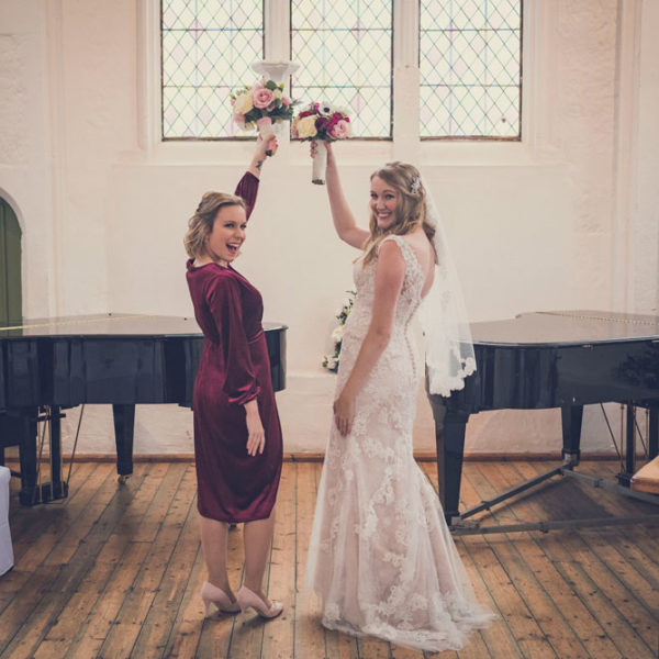 Beautiful bride and bridesmaid Cat Legg Hair and Makeup artist for London and Surrey Wedding